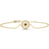 Birthstones geelgouden armband granaat (Januari)