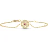 Birthstones geelgouden armband robijn (Juli)