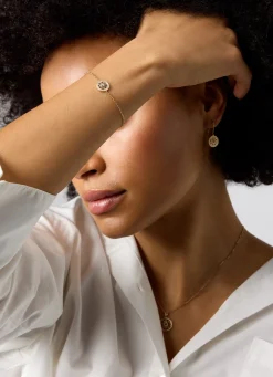 Birthstones geelgouden oorhangers aquamarijn (Maart)