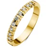 Geelgouden alliance ring, 0.18 ct diamant, Groeibriljant