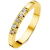 Geelgouden alliance ring, 0.15 ct diamant, Groeibriljant