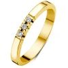 Geelgouden alliance ring, 0.06 ct diamant, Groeibriljant