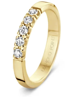 Geelgouden alliance ring, 0.80 ct diamant, Groeibriljant