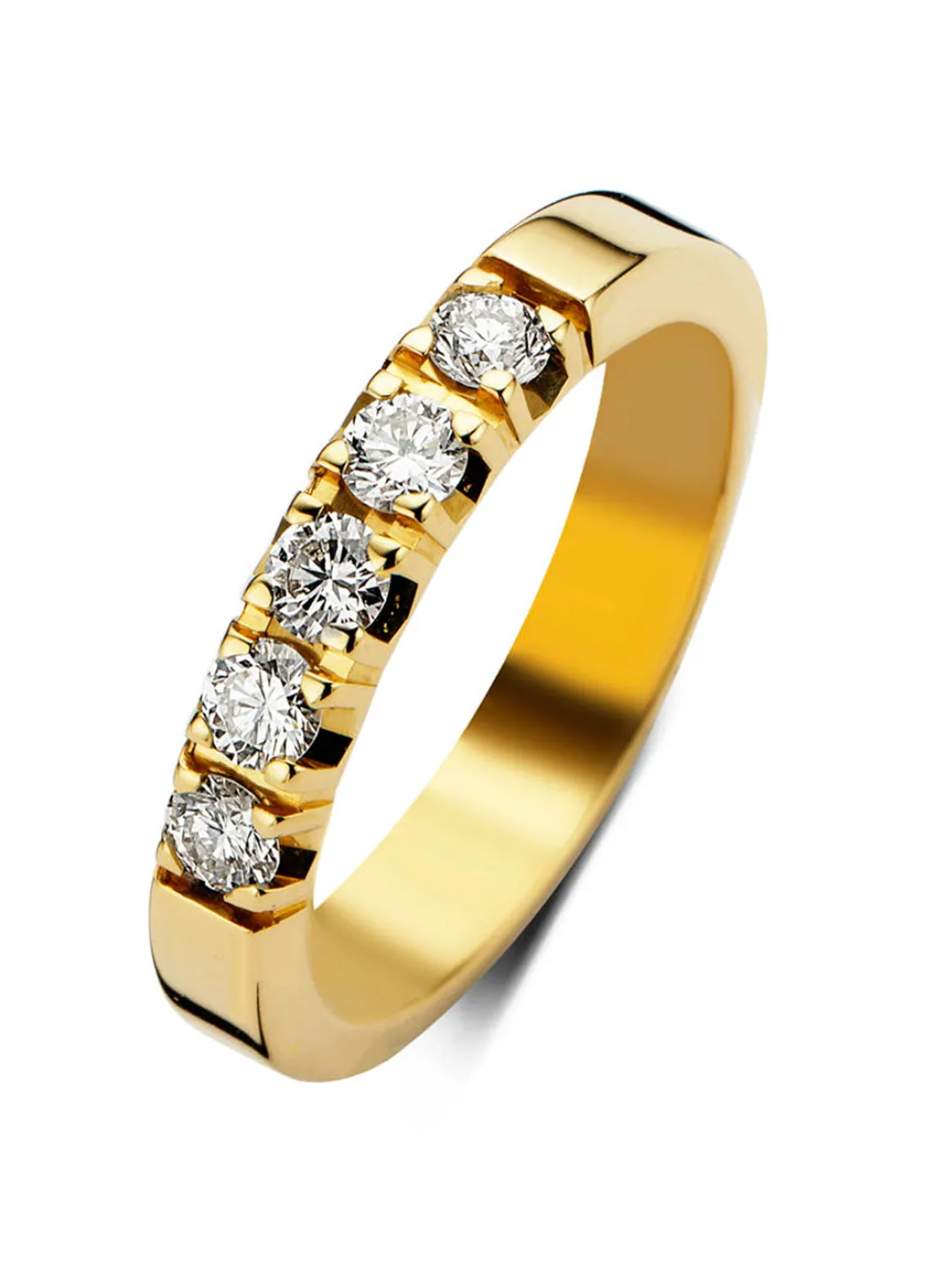 Geelgouden alliance ring, 0.65 ct diamant, Groeibriljant