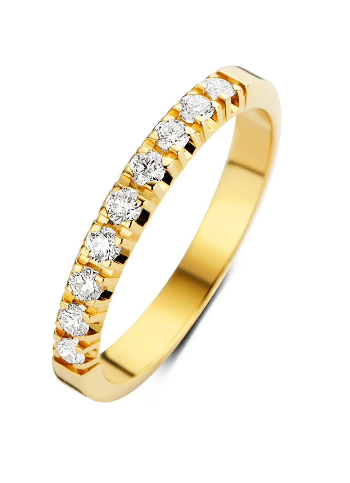 Geelgouden alliance ring, 0.27 ct diamant, Groeibriljant