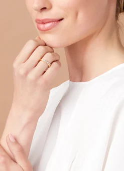 Geelgouden alliance ring, 0.35 ct diamant, Groeibriljant