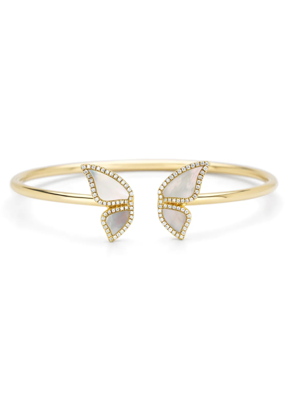 Geelgouden armband, 0.24 ct diamant, Butterfly Kisses