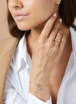 Geelgouden armband, 0.03 ct diamant, Queen Bee