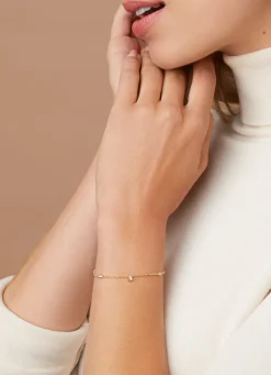 Geelgouden armband, 0.13 ct diamant, Hearts & Arrows