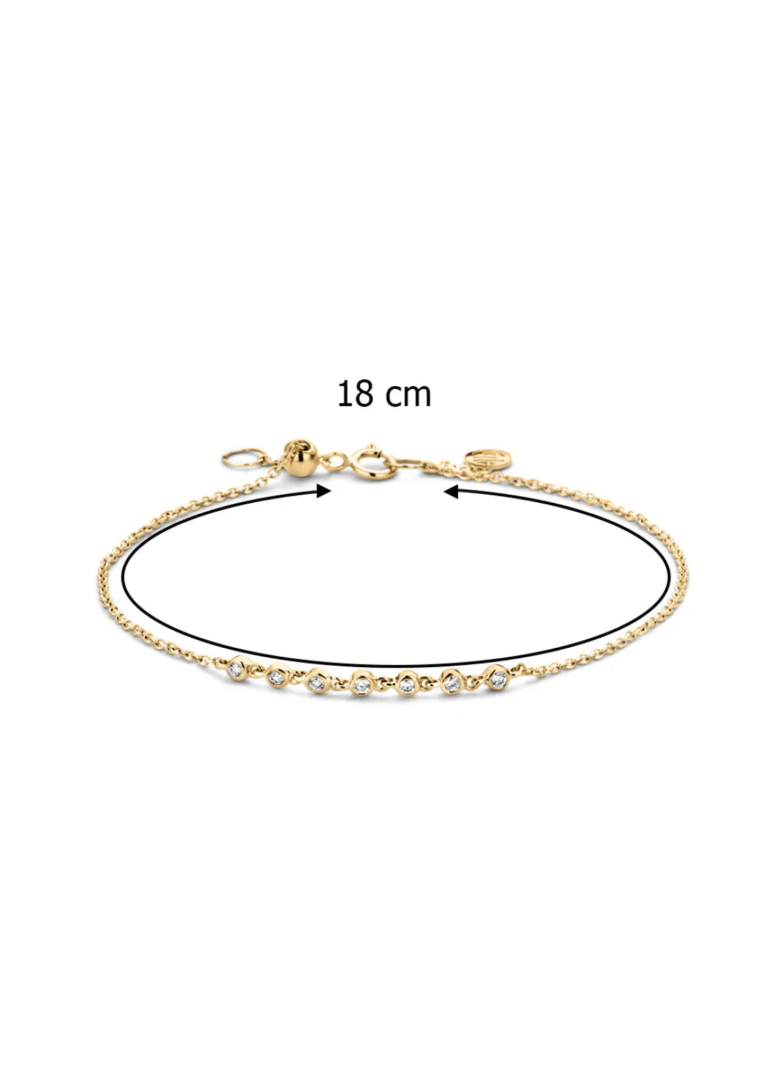 Geelgouden armband, 0.11 ct diamant, Joy
