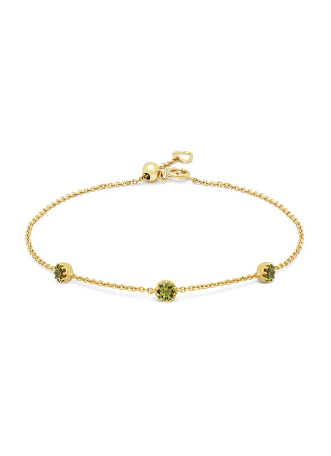 Geelgouden armband, 0.32 ct groene tourmalijn, Joy