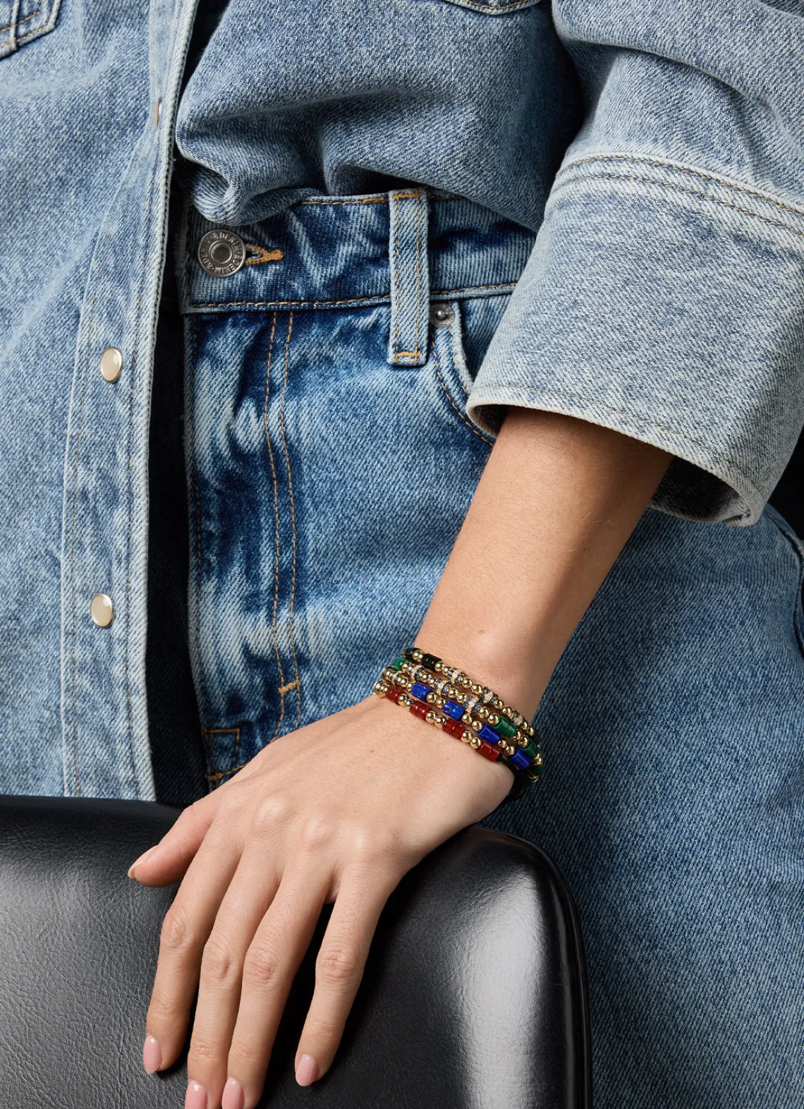 Geelgouden armband, 16.57 ct malachiet, Ensemble