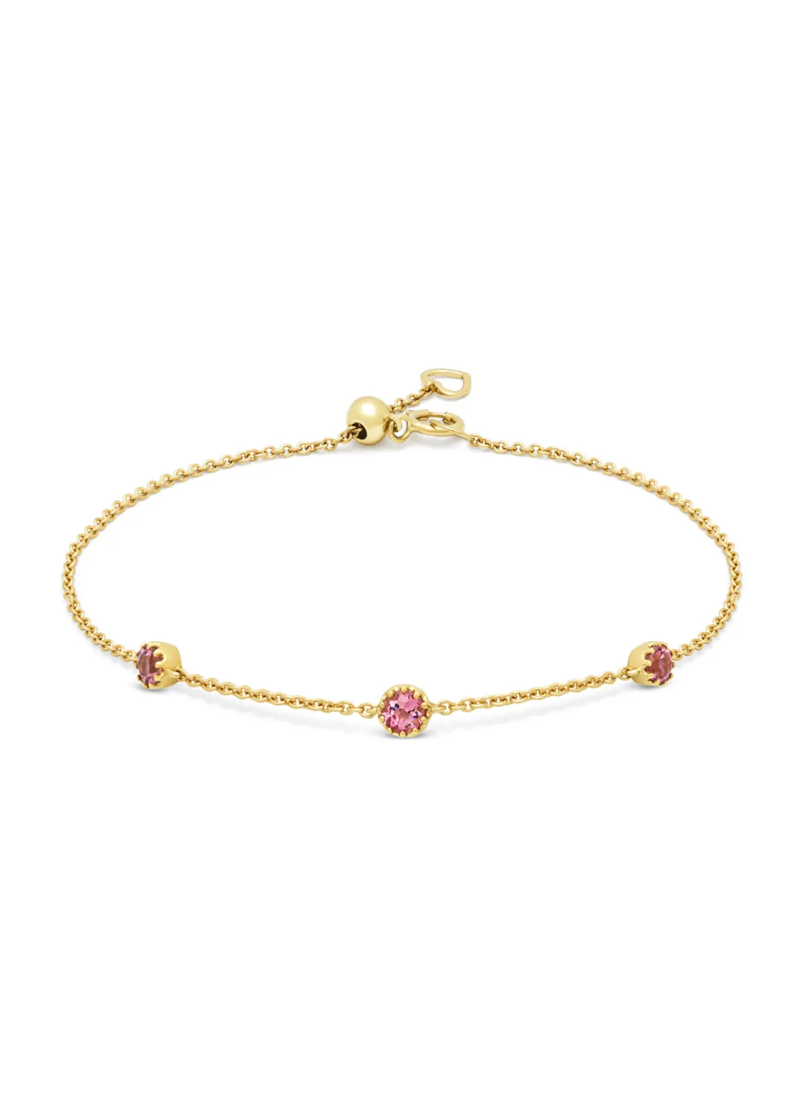 Geelgouden armband, 0.36 ct roze toermalijn, Joy