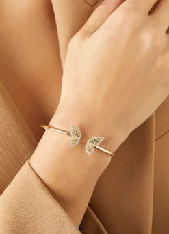 Geelgouden armband, 0.29 ct tsavoriet, Butterfly Kisses