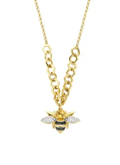 Geelgouden collier, 0.18 ct citrien, Queen Bee