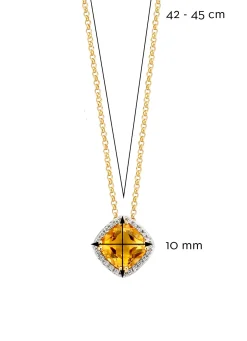 Geelgouden collier, 1.56 ct citrien, Fiësta