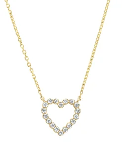 Geelgouden collier, 0.25 ct diamant, Hearts & Arrows