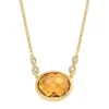Geelgouden collier, 1.85 ct oranje citrien, Philosophy