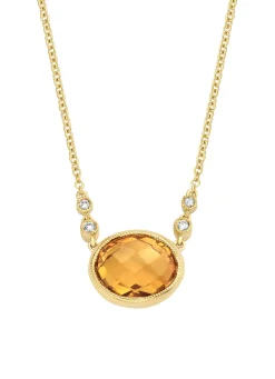 Geelgouden collier, 1.85 ct oranje citrien, Philosophy
