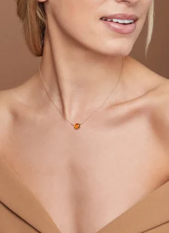 Geelgouden collier, 1.85 ct oranje citrien, Philosophy