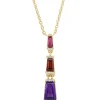 Geelgouden collier, 0.73 ct paarse amethist, Gallery