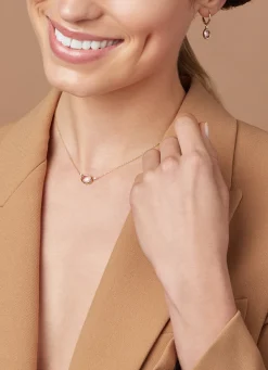 Geelgouden collier, 1.86 ct rozenkwarts, Philosophy