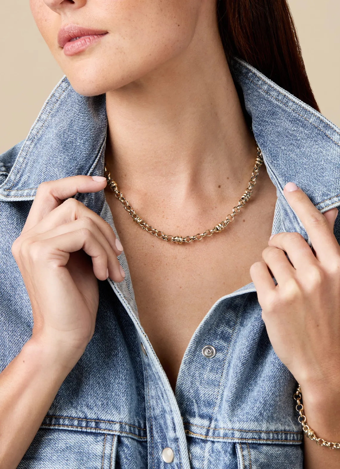 Geelgouden collier Timeless Treasures 45 cm