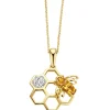 Geelgouden hanger, 0.25 ct citrien, Queen Bee