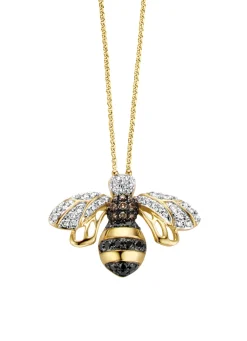 Geelgouden hanger, 0.28 ct diamant, Queen Bee