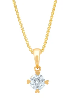 Geelgouden hanger, 0.30 ct diamant, Hearts & Arrows