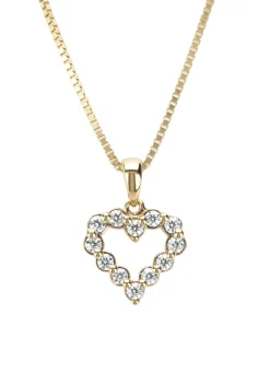 Geelgouden hanger, 0.25 ct diamant, Hearts & Arrows