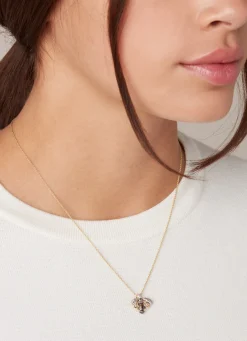 Geelgouden hanger, 0.28 ct diamant, Queen Bee