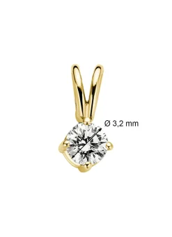 Geelgouden hanger, 0.13 ct diamant, Groeibriljant