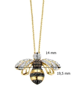 Geelgouden hanger, 0.28 ct diamant, Queen Bee