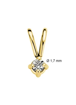Geelgouden hanger, 0.02 ct diamant, Groeibriljant