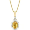 Geelgouden hanger, 1.00 ct gele saffier, Eden