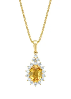 Geelgouden hanger, 1.00 ct gele saffier, Eden