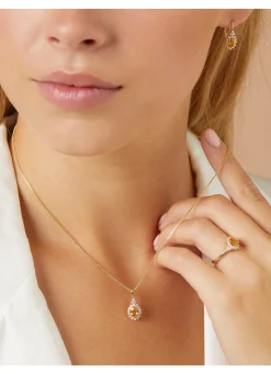 Geelgouden hanger, 1.00 ct gele saffier, Eden