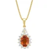 Geelgouden hanger, 1.00 ct oranje saffier ( bew, Eden