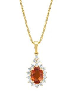 Geelgouden hanger, 1.00 ct oranje saffier ( bew, Eden