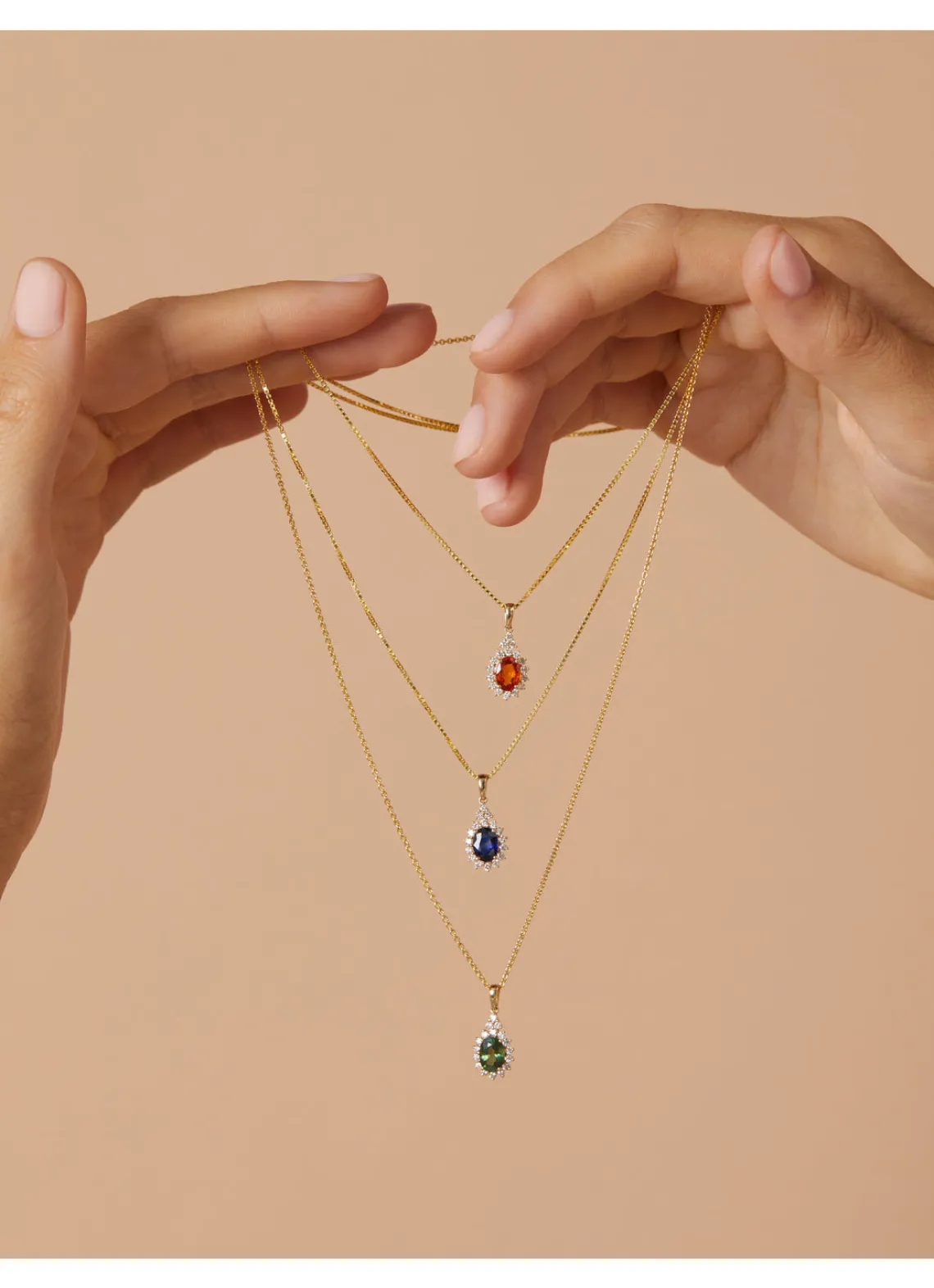 Geelgouden hanger, 1.00 ct oranje saffier ( bew, Eden