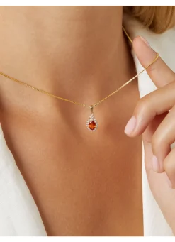 Geelgouden hanger, 1.00 ct oranje saffier ( bew, Eden