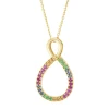 Geelgouden hanger, 0.07 ct roze saffier, Ensemble