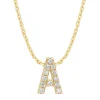 Geelgouden hanger A, 0.05 ct diamant, Alphabet