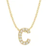 Geelgouden hanger C, 0.04 ct diamant, Alphabet