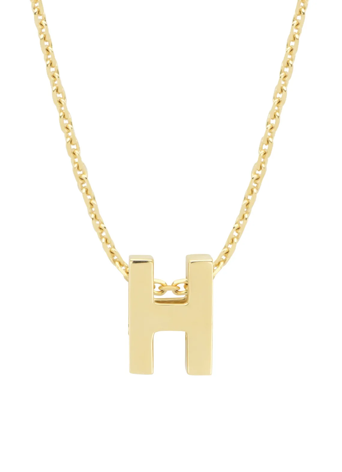 Geelgouden hanger H, Alphabet