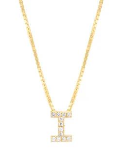 Geelgouden hanger I, 0.05 ct diamant, Alphabet