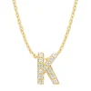 Geelgouden hanger K, 0.05 ct diamant, Alphabet