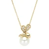 Geelgouden hanger met collier, 2.50 ct zoetwaterparel, Queen Bee