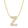 Geelgouden hanger Z, 0.05 ct diamant, Alphabet